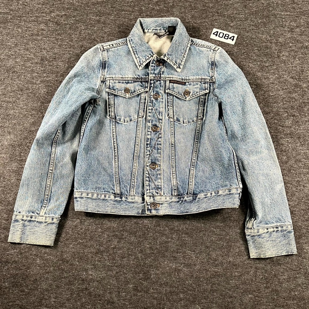 Vintage DKNY Jeans Trucker Jacket Mens Denim Cotton Light Wash Button Front